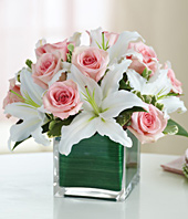 Rose and Lily Cube Bouquet
