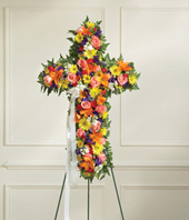 Multicolor Bright Mixed Flower Standing Cross